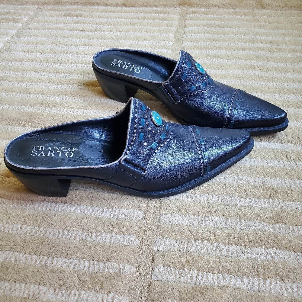 Franco Sarto Black Mules Size 7M